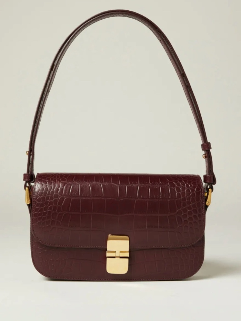 A.P.C. Grace Baguette Bag Burgundy - needs repair